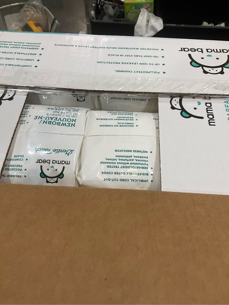 Condition photo showing Good Condition for amazon brand - mama bear gentle touch diapers, hypoallergenic with leak protection, size newborn, 120 count (4 packs of 30) size nb 120