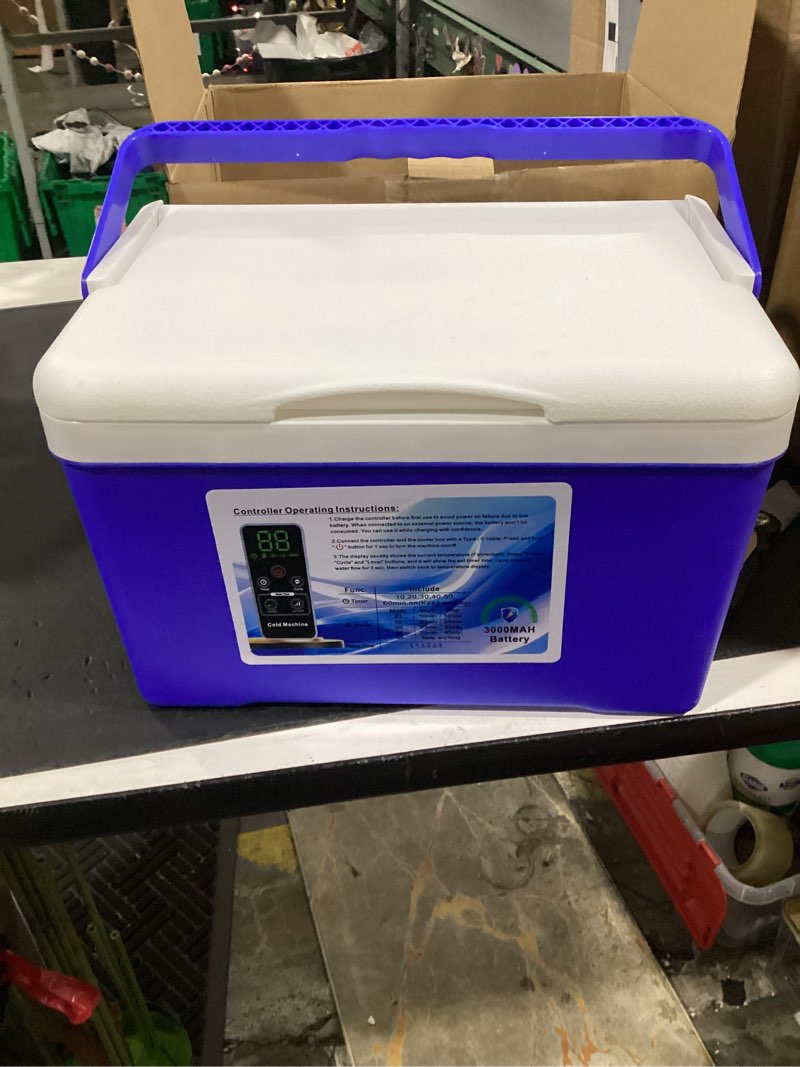 Condition photo showing Good Condition for cold therapy machine, built-in 3000mah battery, cold therapy for knee replacement, ice machine for knee after surgery, cryotherapy systems suitable for home use, blue 9qt+knee