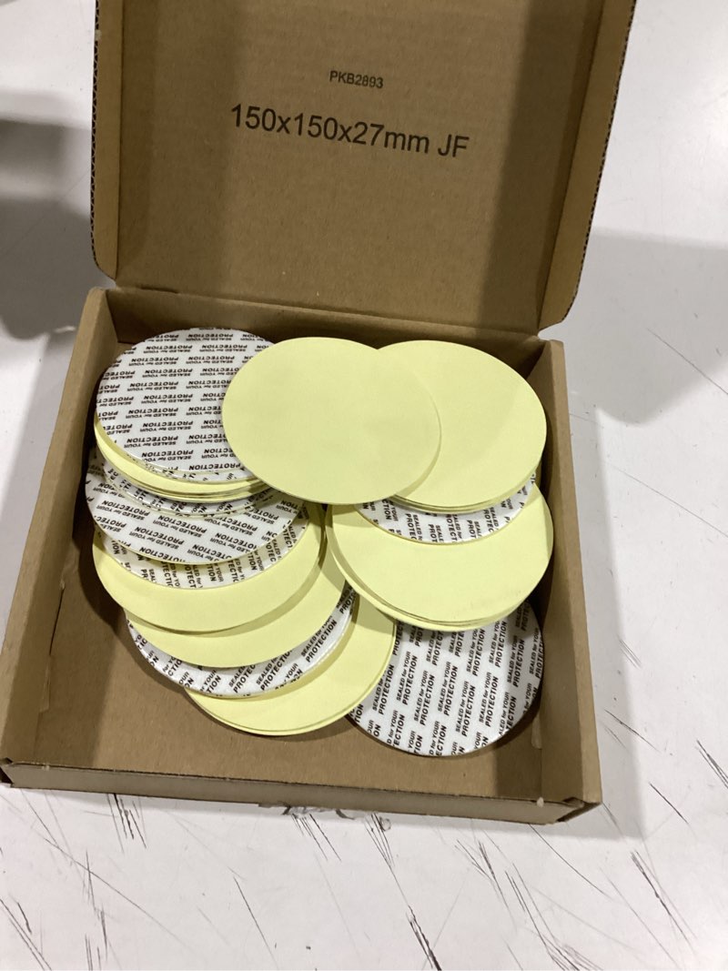 Condition photo showing Good Condition for patikil 65mm/2.56" foam lid liner 60pcs adhesive round ps pressure sensitive seals, cap liners resistant tamper for plastic glass jar bottle cap canning vials seals black text, white