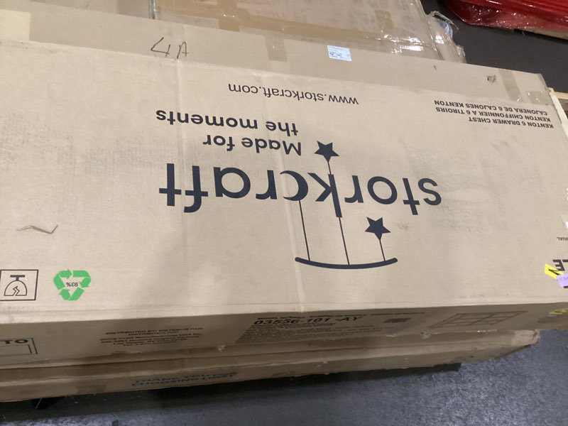 Condition photo showing New/Like New for Storkcraft Kenton 6 Drawer Double Dresser (White) For Kids Bedroom, Nursery Dresser Organizer, Chest Of Drawers For Bedroom, Universal Design For Children’s Bedroom White 6 Drawer Chest