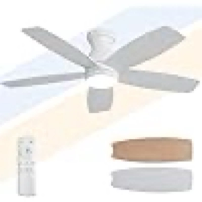 42 inch Flush Mount Ceiling Fans with Lights and Remote Control,Small Low Profile Ceiling Fan,Noiseless,Reversible DC Motor,Memory Program,White Hugger Ceiling Fans for Indoor Outdoor Use
