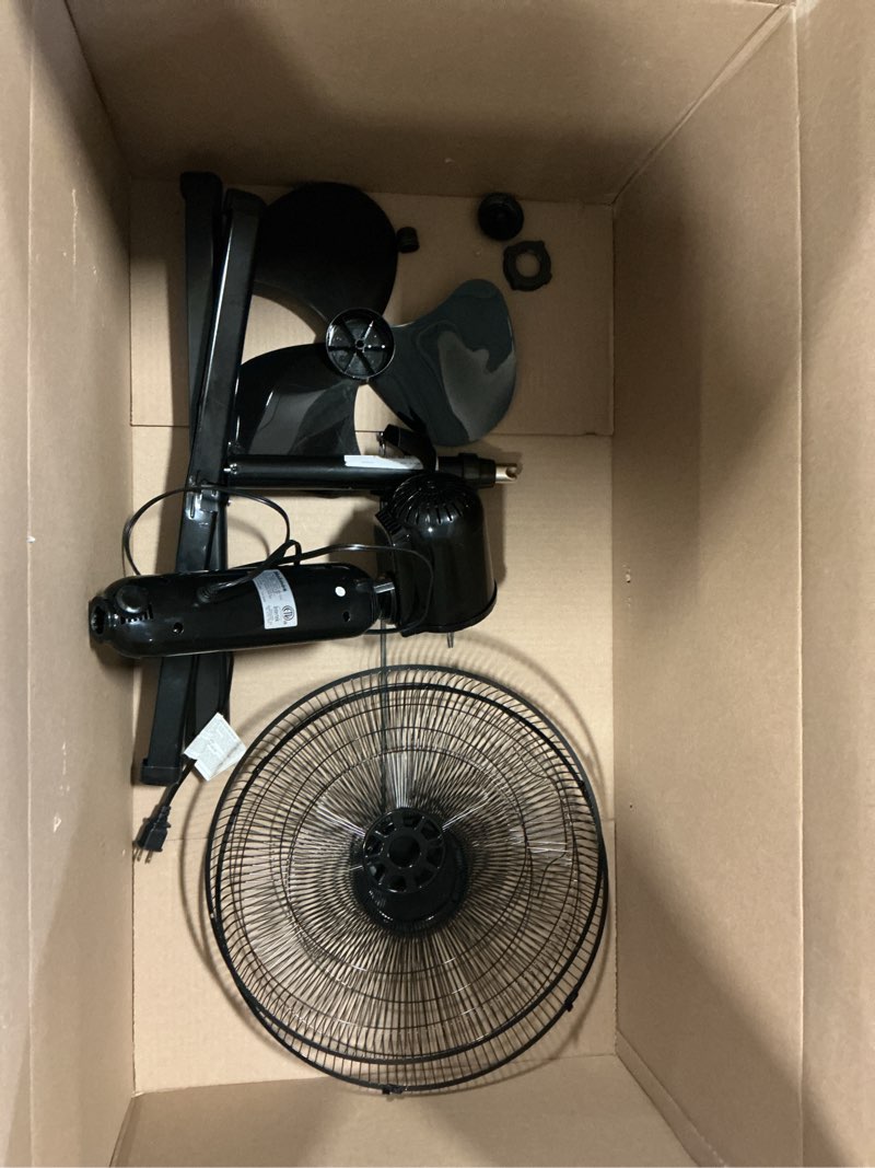 Condition photo showing As Is for HOLMES 16" Digital Stand Fan, 80° Oscillation, 3 Speeds, 3 Modes, 7.5 Hour Timer, Adjustable Height, 30° Adjustable Head Tilt, Ideal for Home, Bedroom or Office, Remote Control, Black