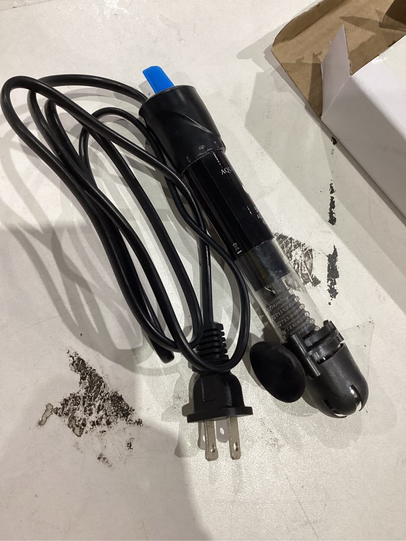 Condition photo showing As Is for AQUANEAT Aquarium Heater, 50W Fish Tank Heater, Adjustable Submersible Water Thermostat with Thermometer