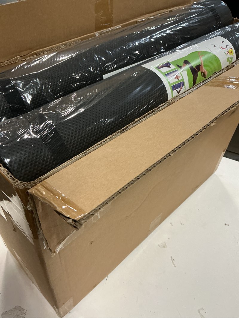 Condition photo showing New/Like New for 10 Pack Yoga Mats Bulk, 68'' x 24'' x 4mm Thick Black Yoga Mats for Kids and Adults, Anti-Slip Tear-Resistant Exercise Mat for Fitness Stretching Home Workout Gym and Studio