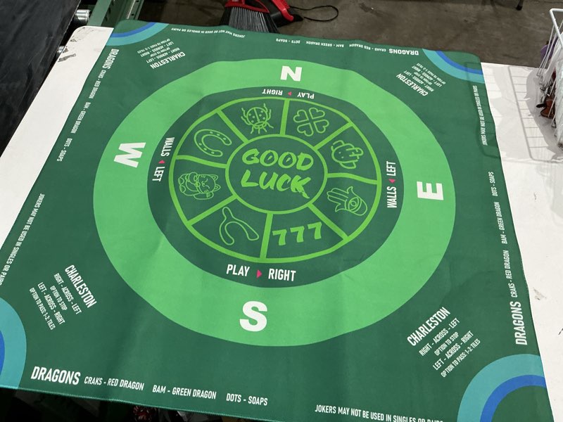Condition photo showing Good Condition for mahjong mat for table with carrying bag, 32.4" x 32.4", non-slip, green | neoprene mahjong mat with rules, noise-reducing, gaming mat for mahjong, poker, cards, board and tile games