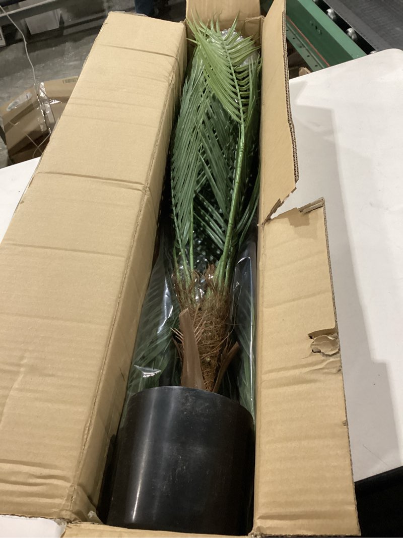 Condition photo showing New/Like New for Artificial Palm Plant 3FT Fake Palm Tree with 9 Trunks Perfect 36inch Faux Tropical Palm Plants in Pot for Indoor Outdoor House Home Office Garden Modern Decor Housewarming Gift (2 Pack) 2 3FT