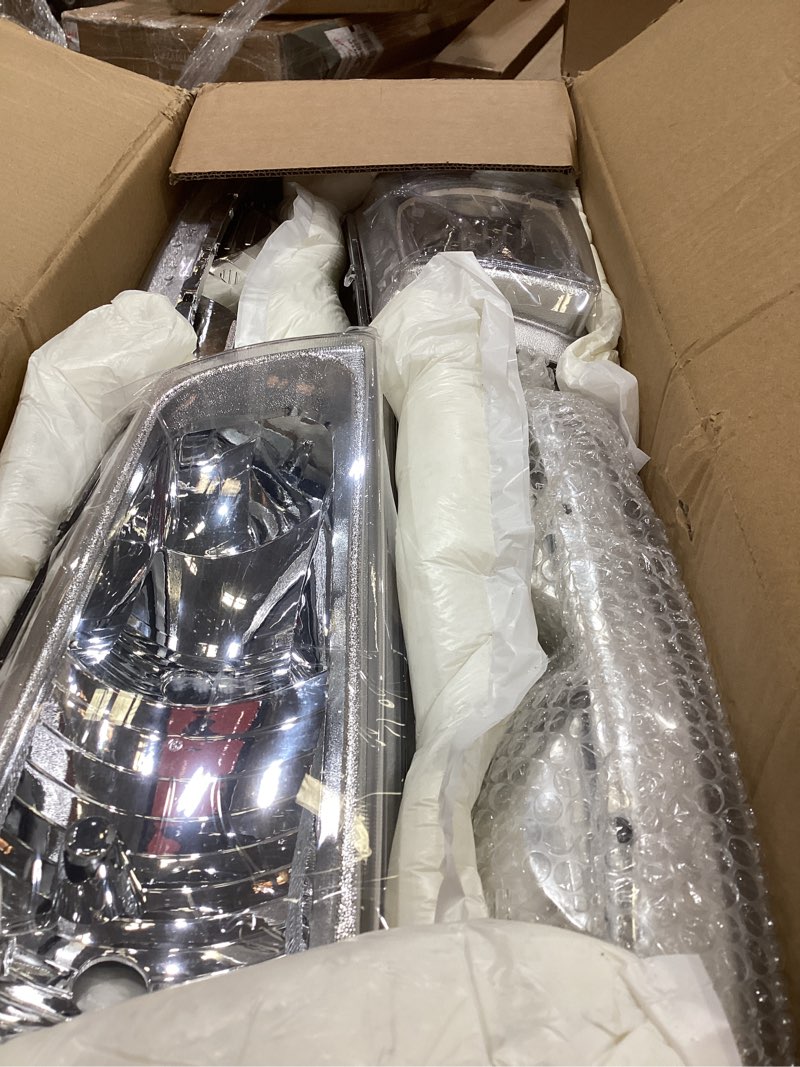 Condition photo showing As Is for as headlight assembly for 2003 2004 2005 2006 chevy silverado/ 03 04 05 06 avalanche 1500 2500 3500 headlights driver and passenger side headlamp replacement pair - not fits body cladding models