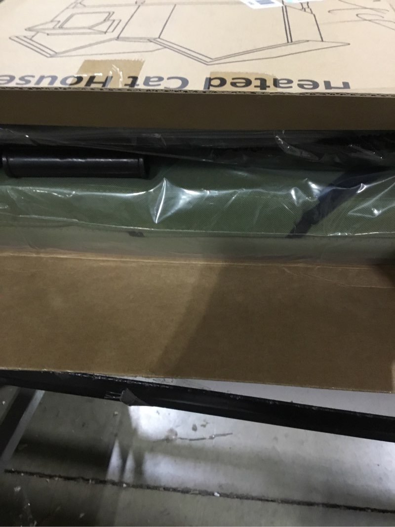 Condition photo showing Good Condition for Heated Outdoor Cat House Weatherproof for Winter - Extra Large Heated Cat House for Outside, Elevated Bed, Escape Door, Fully Insulated Feral Cat Shelter for Multiple Cats Small Dogs, Easy Assembly Green Extra Large