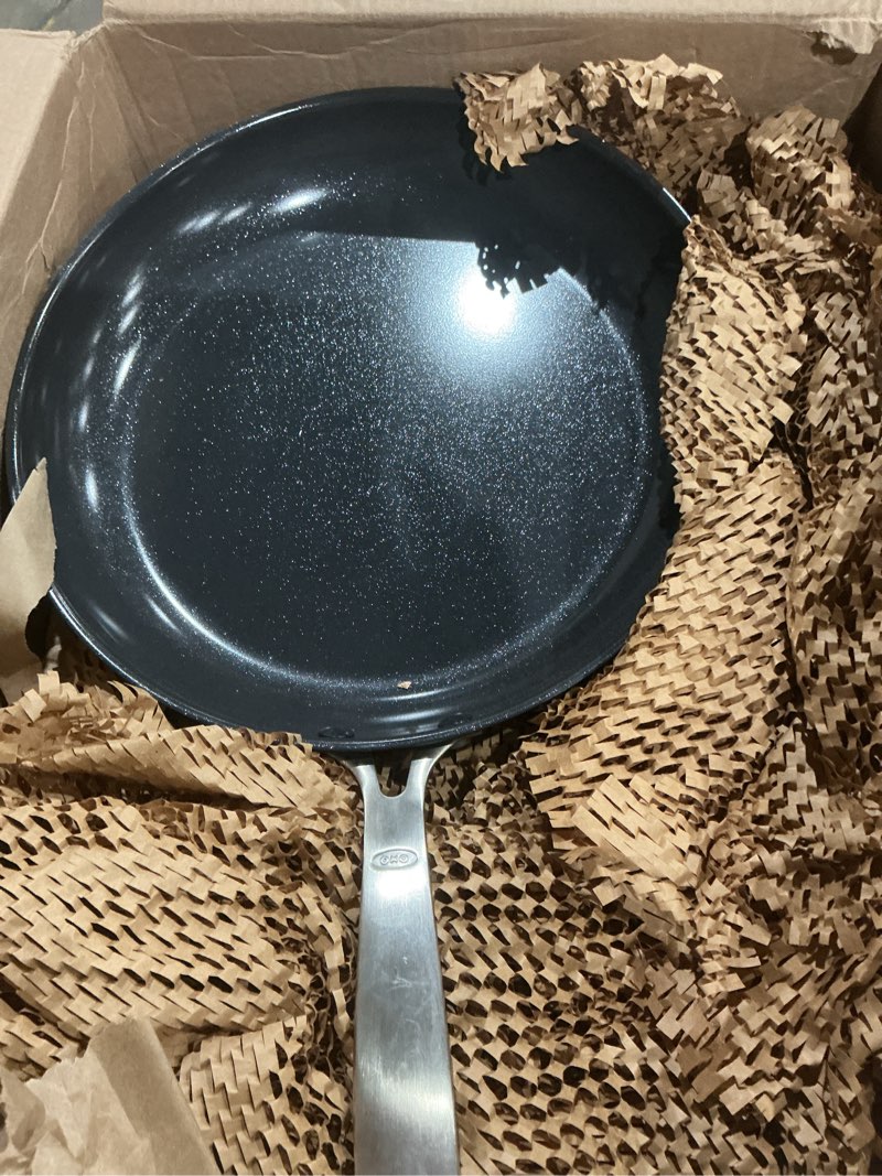 oxo enhanced 12" frying pan skillet, pfas-free ceramic nonstick, durable hard anodized cookware, scr