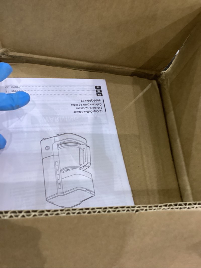 Condition photo showing New/Like New for Amazon Basics 12 Cup Drip Coffee Maker, Coffee Machine with Glass Coffee Pot (1.9 Qt), Auto Shut-off, Auto Pause, Removable Filter Basket, Black & Silver 12-Cup Non-Programmable - New Model