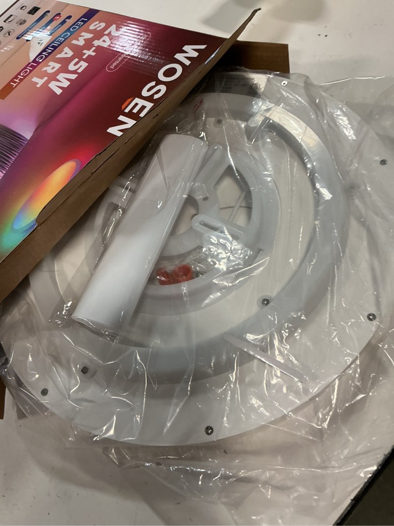 Condition photo showing New/Like New for 1 pack 12 inch smart ceiling light fixture, rgb led flush mount ceiling light with night light, 24w 2400lm ultra-slim ceiling light with remote, 16 million diy colors, works with alexa/google home 1p12in