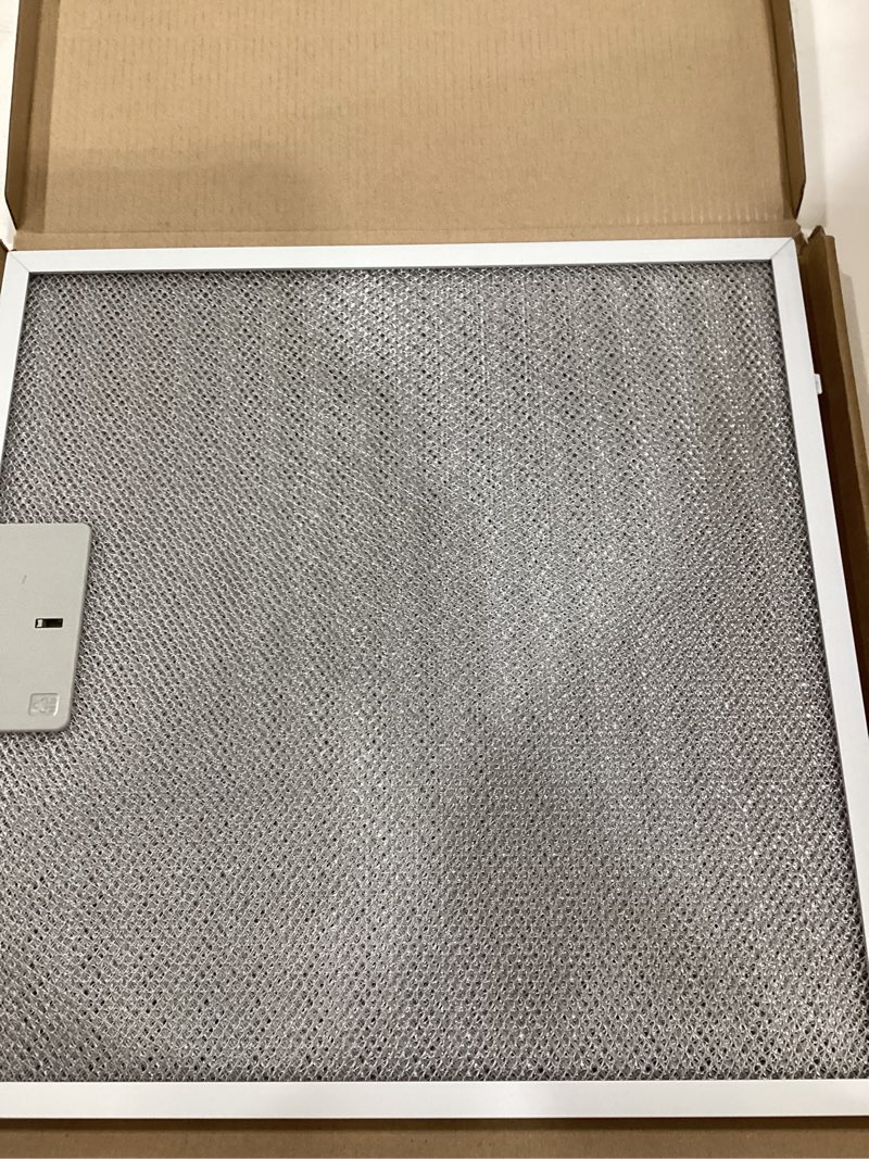 Condition photo showing As Is for 2 PCS WB02X27207 Range Vent Hood Grease Filter Replacement for GE Model JVX5300BJ1TS JVX5300EJ2ES JVX5305DJ2WW, Replaces 4463981 AP6039217 PS11771771 EAP11771771, 13.75"L × 13.75"W × 0.35"Th