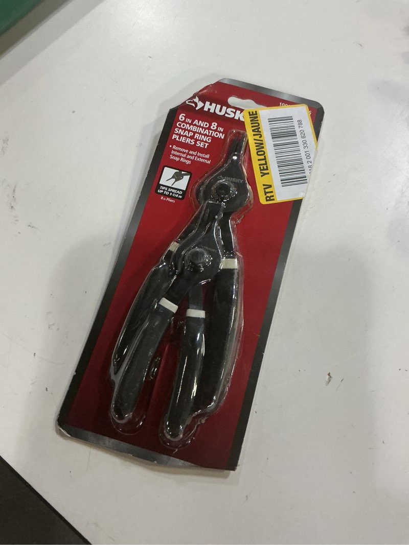 Condition photo showing New/Like New for husky 6 in. and 8 in. snap ring pliers with cushion grip (2-pack)