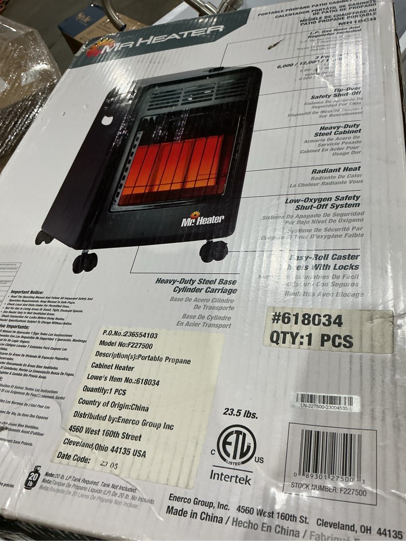 Condition photo showing Good Condition for mr. heater 450 sq ft propane portable portable heater 18000 btu