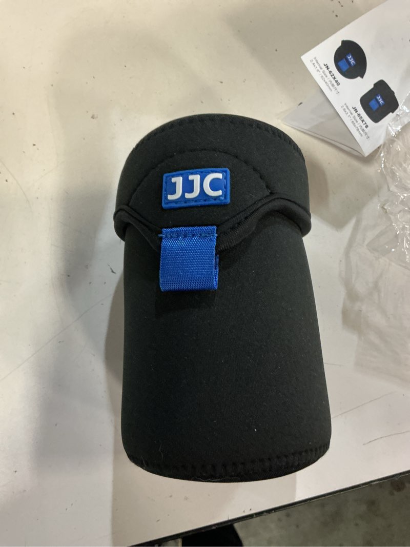 Condition photo showing New/Like New for jjc small neoprene camera lens pouch case, fits lens up to 3.1 x 4.6inches | water-resistnat, fold over closure, compatible with canon rf 85mm f/2, nikon nikkor z 85mm f/1.8, sigma 16mm f/1.4 3.1 x 4.6"