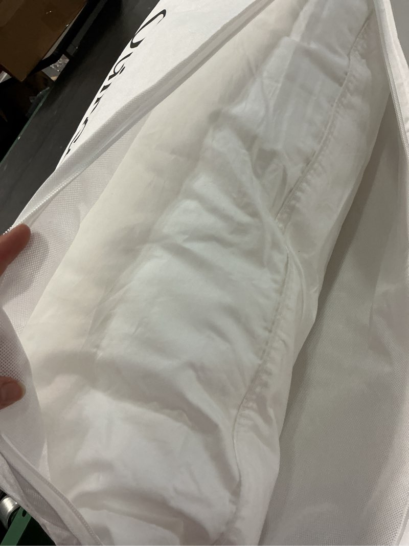 Condition photo showing As Is for premium down alternative pillow, king, soft
