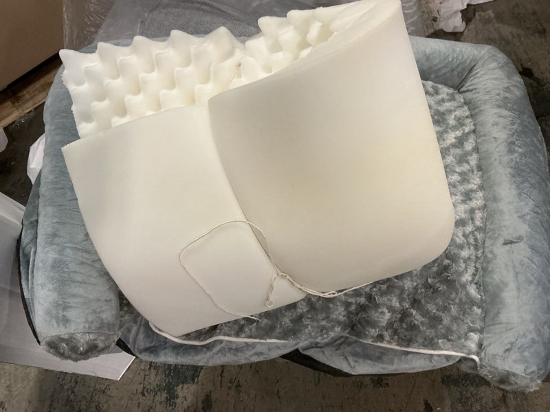 Condition photo showing As Is for BFPETHOME Dog Beds for Large Dogs, Orthopedic Dog Bed for Medium Large Dogs,Big Waterproof Couch Pet Bed with Removable Washable Cover 36"L x 27"W x 6.5"Th Grey