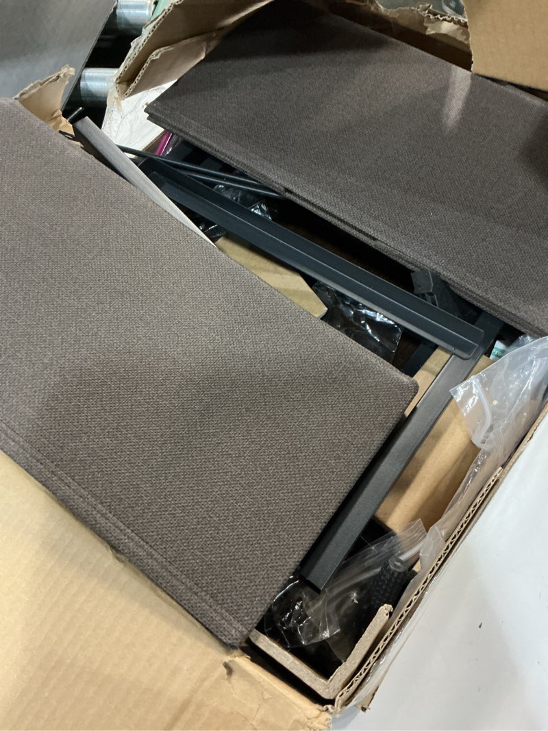 Condition photo showing As Is for ODK Dresser for Bedroom with 4 Storage Drawers, Small Dresser Chest of Fabric Drawers with Sturdy Steel Frame, Wood Top, Brown