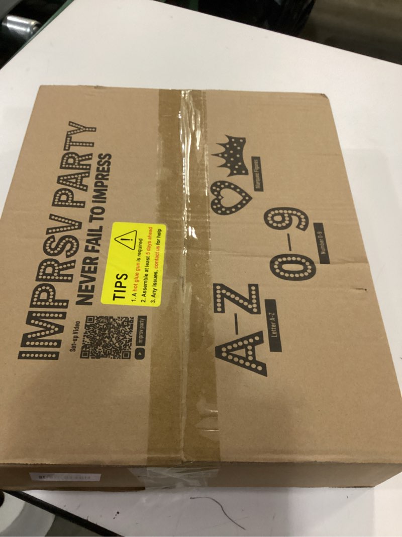 Condition photo showing New/Like New for Marquee Letters Black Birthday Decorations: Large 4 Feet Tall Light Up Letters for Party Decor Merry Me Baby Shower Big Foam Cardboard Letter E Letter E Black