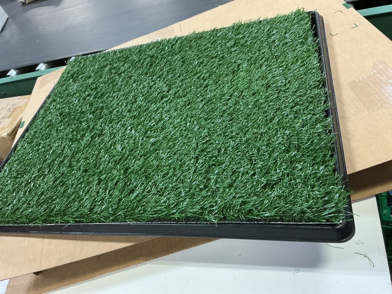 Condition photo showing Good Condition for fluffydream artificial grass for dog potty – 20 x 25 inch,strong absorbency grass pad with tray, dog potty training pad litter box with grass