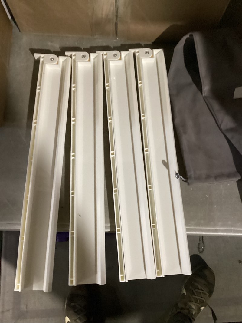 Condition photo showing Good Condition for 4 pcs mahjong racks with pushers, 18'' ivory white acrylic mahjong tile racks/trays/holders set of 4, modern american mahjong tile racks with built-in pushers (white)