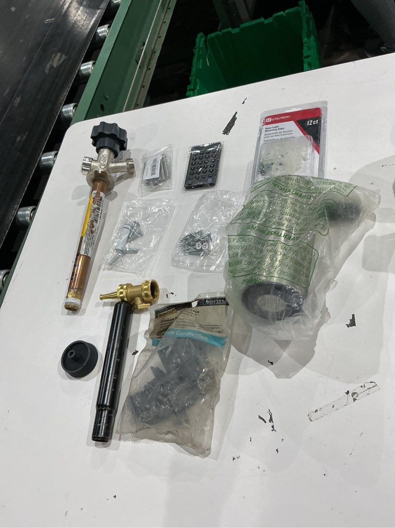 Condition photo showing As Is for assorted home improvement lot (small tools, screw, home accessories, etc.)