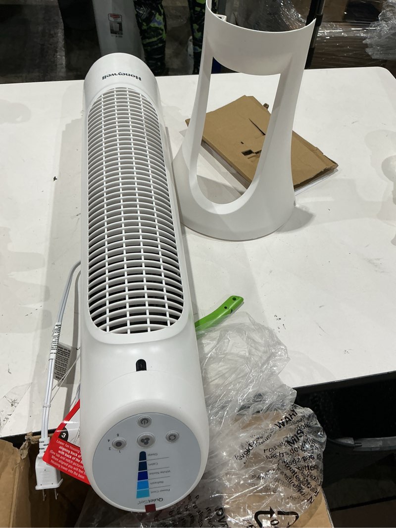 Condition photo showing Good Condition for honeywell quietset whole room oscillating tower filter fan with remote, white, hyf260