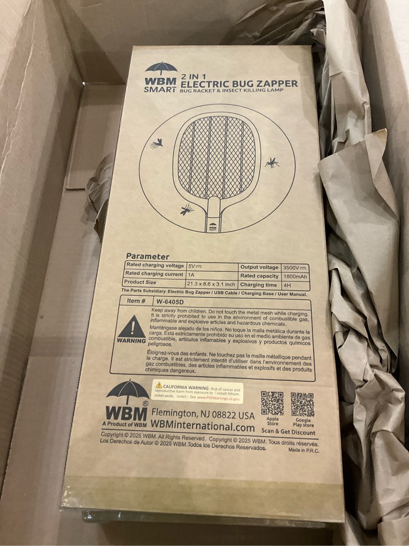 WBM Smart 2 in 1 Electric Bug Zapper, Mosquitoes Trap Lamp & Racket, USB Rechargeable Electric, 2 pc