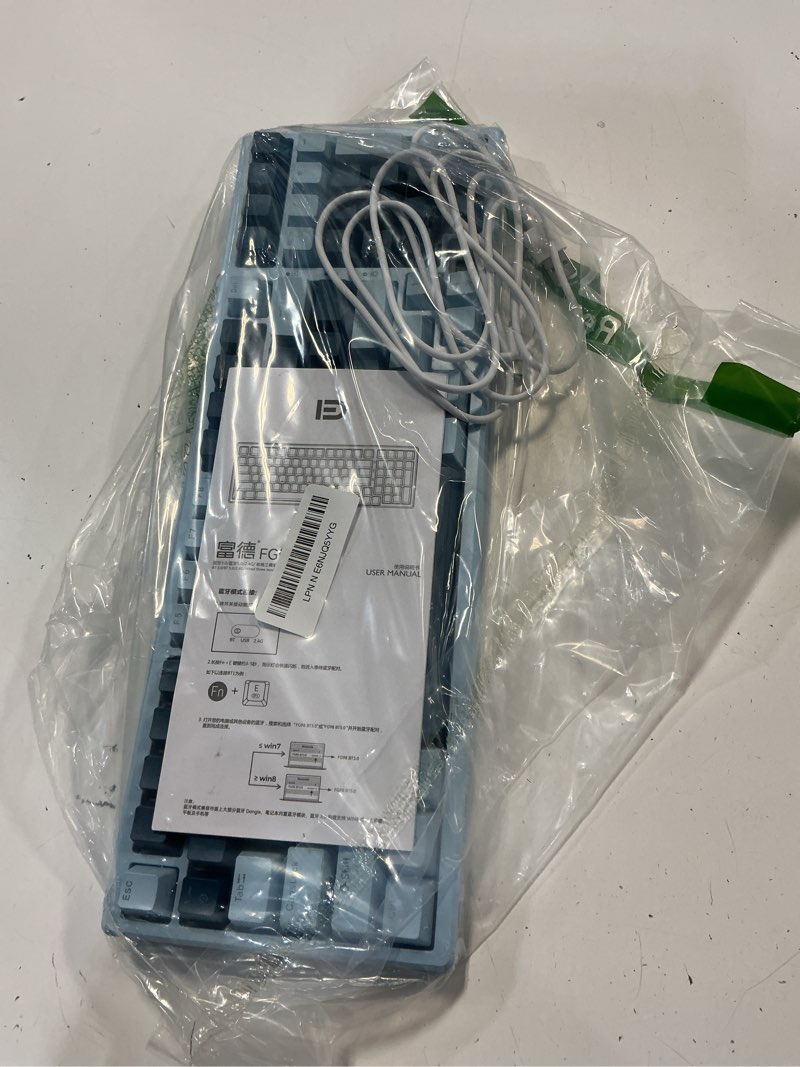 Condition photo showing Good Condition for huo ji 96% wireless mechanical keyboard, hot swappable, pre-lubed blue switches, gasket structure, bluetooth/2.4ghz/usb-c, led backlit sidelit, custom gaming keyboard for pc (blue)