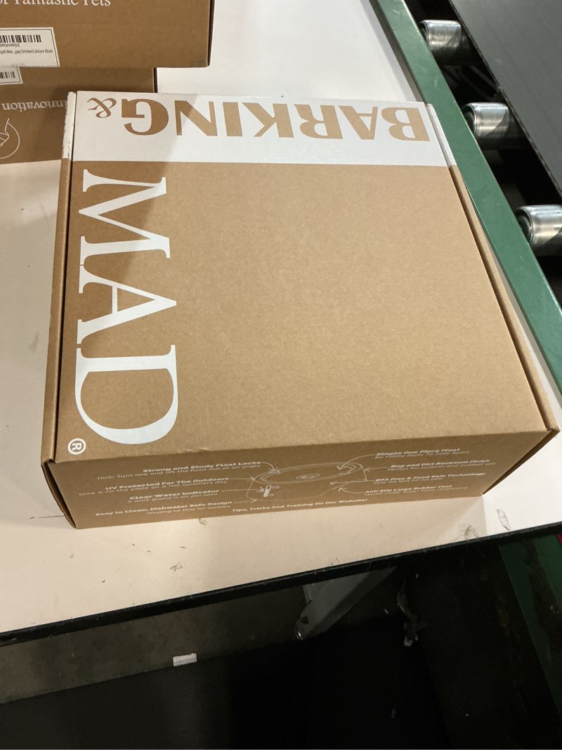 Condition photo showing New/Like New for BARKING&MAD no Spill Water Bowl for Dogs 73.9oz (2.1L) - Anti-gulping, Slow Water Feed Dispenser for Large and Medium-Sized Breeds for Slow Drinking and Messy gulping Sloppy Drinkers Azure Blue