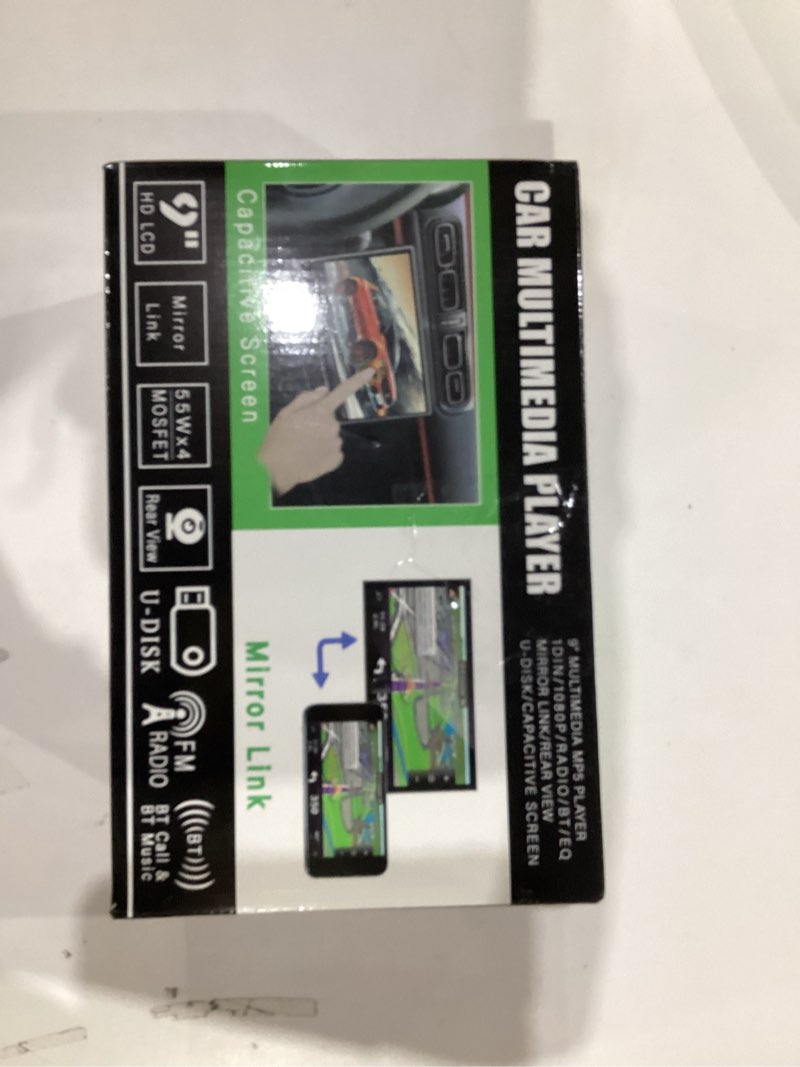 Condition photo showing New/Like New for Single Din Car Stereo with Bluetooth 9 Inch HD Touch Screen Car Stereo with Backup Camera + External Microphone + FM MP5 Player Car Audio Receivers Support Mirror Link SWC USB EQ Car Radio