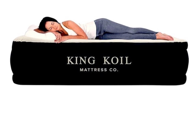 King Koil Luxury Twin Air Mattress with Built in Pump, 20” Double High Twin Size Premium Airbed, Inflatable Blow Up Mattress, Waterproof, 1-Year Warranty