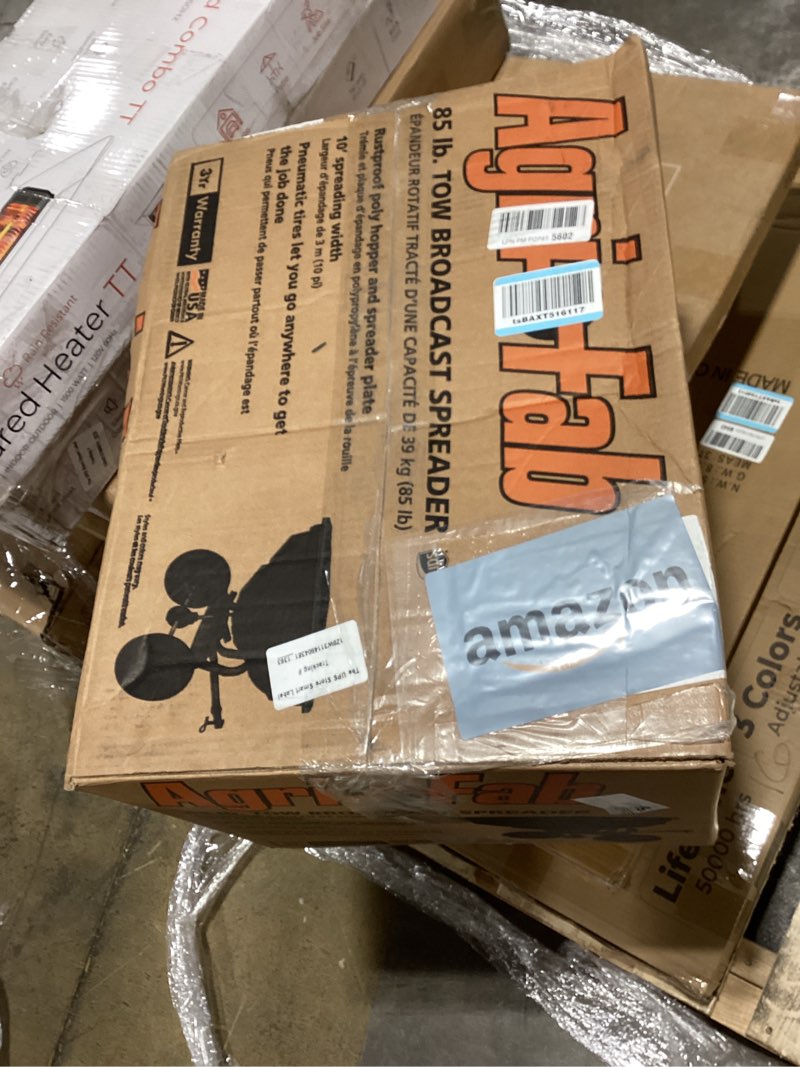Condition photo showing Good Condition for agri-fab 45-0530-131, 85 lb. tow broadcast spreader,black/orange 85 lb. cable control tow-behind spreader