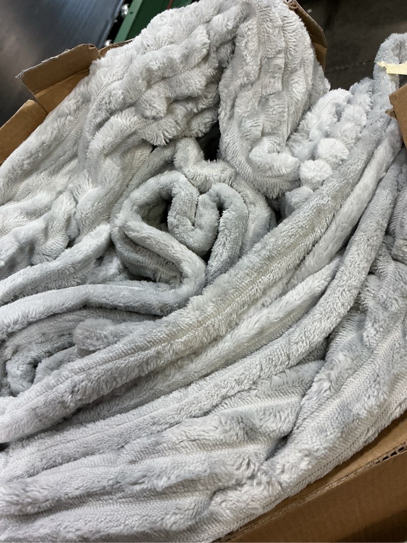 Condition photo showing As Is for electric blanket heated 84 * 90, heated blanket soft flannel heating queen size machine washable etl&fcc certification (grey)