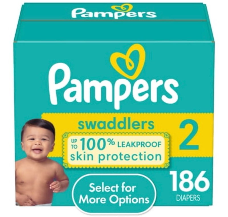 ((Size 2 ))Pampers Swaddlers Diapers 186 Count 