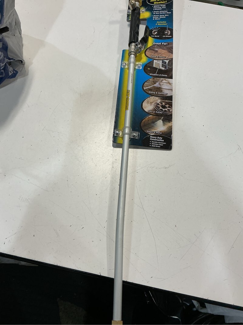 Condition photo showing Good Condition for turbo jet rear trigger adjustable spray garden hose nozzle - turn your hose into a power washer - easy attachment - 2 patterns