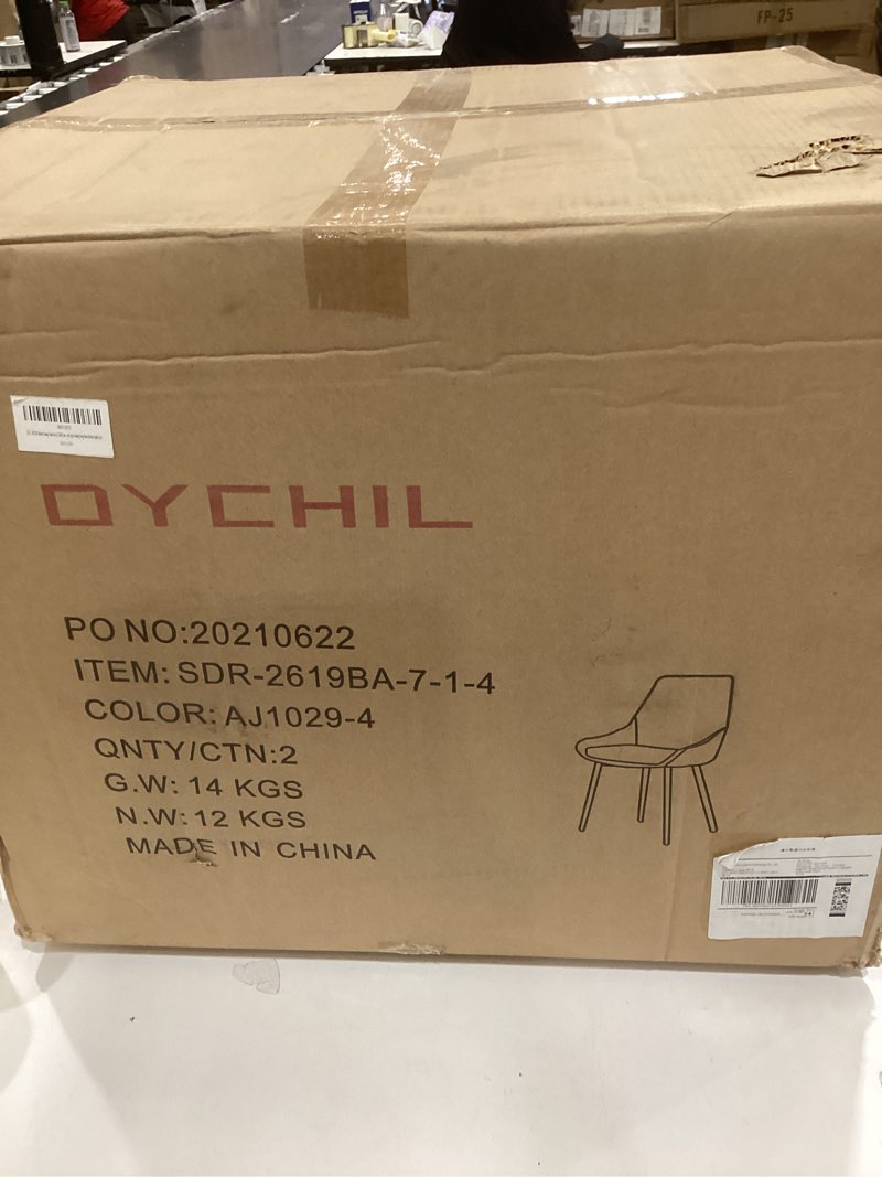 Condition photo showing New/Like New for modern dining chairs set of 2, shell upholstered chair with metal legs for dining living room kitchen (light grey)… 2 light grey