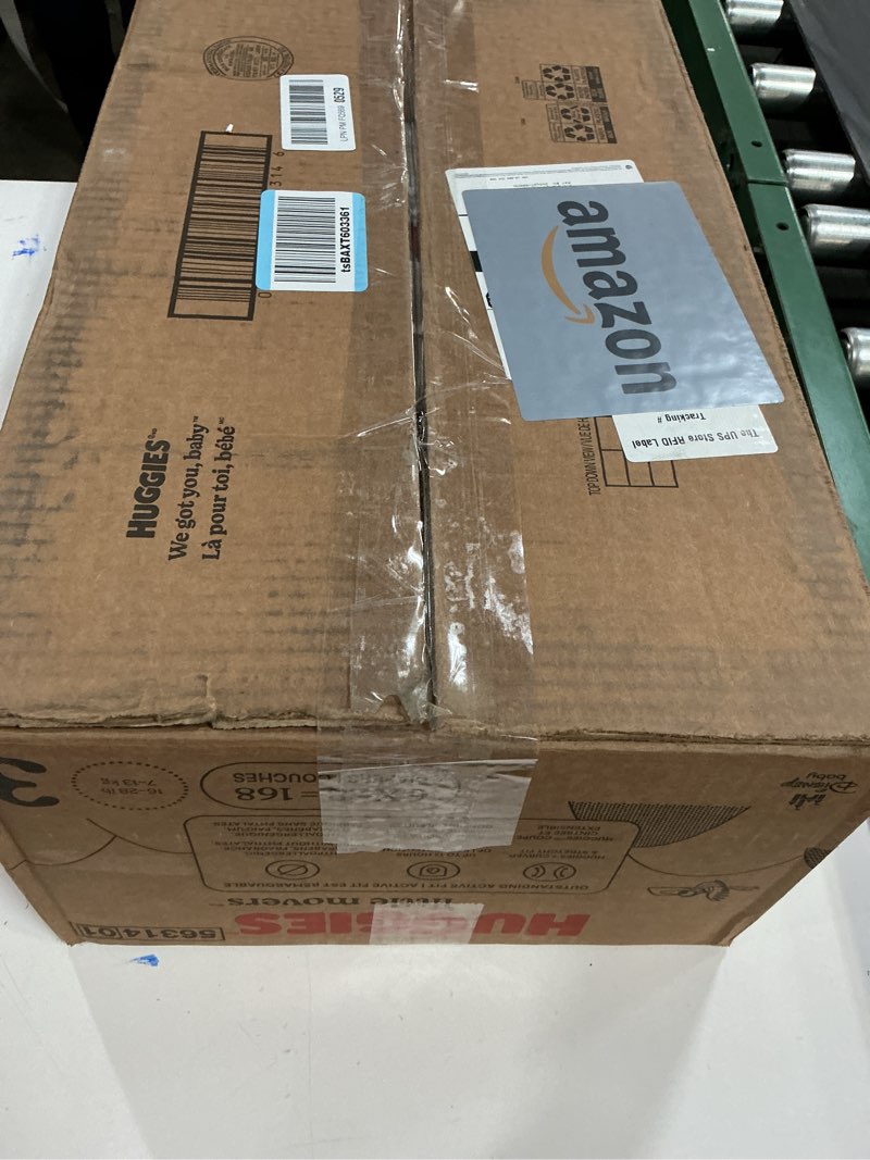 Condition photo showing New/Like New for Huggies Size 3 Diapers, Little Movers Baby Diapers, Size 3 (16-28 lbs), 168 Count (6 Packs of 28), Packaging May Vary
