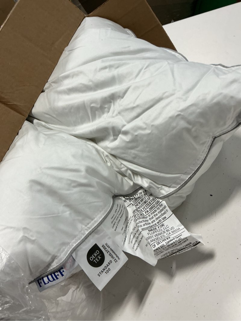 Condition photo showing As Is for himoon bed pillows for sleeping 2 pack,standard size cooling pillows set of 2,top-end microfiber cover for side stomach back sleepers gray standard