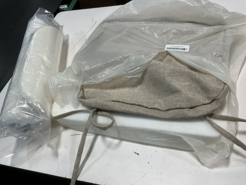 Condition photo showing Good Condition for chair cushions for dining chairs, 2" thick seat cushions for kitchen chairs, d-shaped chair pads with washable cover, ties and non slip backing, 17'' x 16'', set of 2, beige 2 count(pack of 1) beige