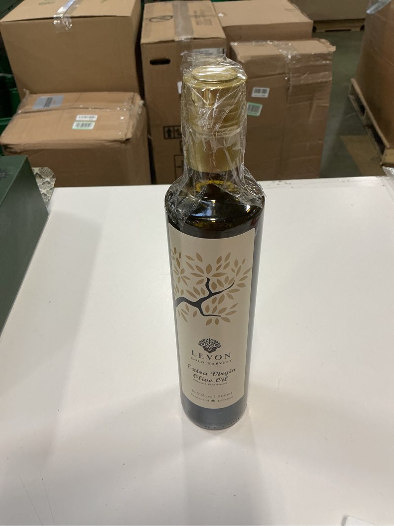 Condition photo showing New/Like New for Levon, Gold Harvest Extra Virgin Olive Oil, 16.9 fl oz (500ml), Polyphenol Rich Premium Cold Pressed EVOO, Pesticide Free, Family Grove, LIMITED SUPPLY