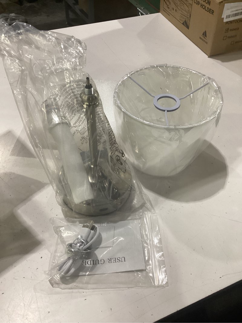 Condition photo showing New/Like New for kakanuo rechargeable cordless table lamp silver - 1 pack 4000mah battery operated lamp, 3000k warm light, touch control stepless dimming, for bedside, dining table, home decor silver 1 pack - 15.6in