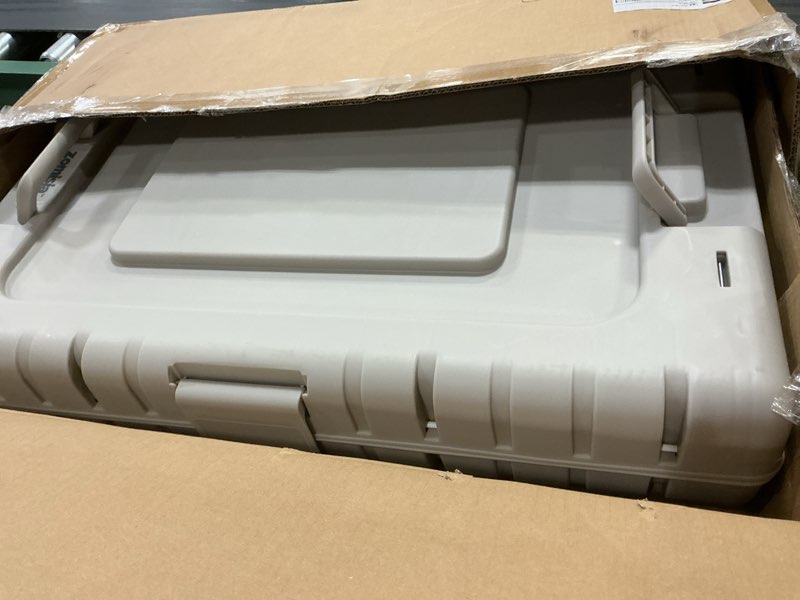 Condition photo showing Good Condition for zomisia collapsible dog crate for dogs - 28" l heavy duty dog kennel no tools required with 4 sides steel foldable cage for dogs indoor furniture, portable carrier with 2 smooth wheels, beige beige 27.95 x 18.9 x 21.65 in