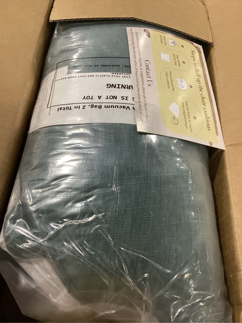 Condition photo showing New/Like New for chair cushions for dining chairs set of 2, kitchen chair cushions, chair pads with ties and non slip backing, tufted memory foam seat cushion 2 pack, 15.5" x 15.5" x 4", dark green dark green 2 pack (15.5x15.5)