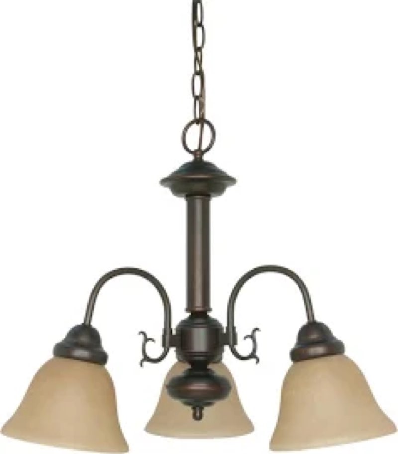 project source fallsbrook 3-light oil rubbed bronze finish chandelier- new