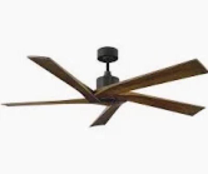 baun 5-blade indoor ceiling fan with remote fan body finish: black, size: 54", blade finish: walnut