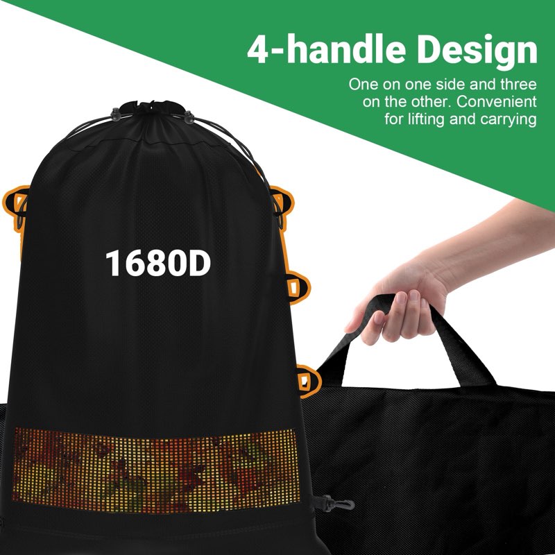 KHOUSAPP 1680d Lawn Tractor Leaf Bag,54 Cubic Feet Heavy-Dut Leaf Bagger for Riding Lawn Mower, Tear