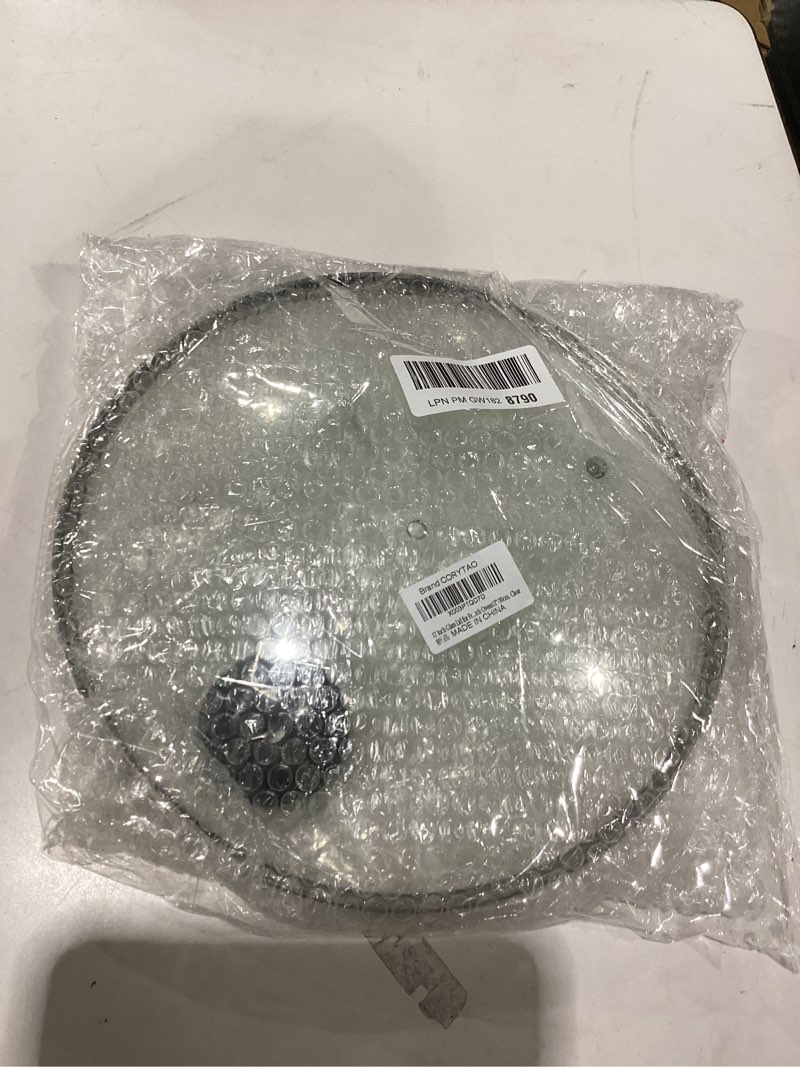 Condition photo showing Good Condition for 12 inch glass lid for frying pan lid, pan lid, skillet, pot cover, compatible with lodge cast iron skillet -12" cover with heat-resistant handle, clear
