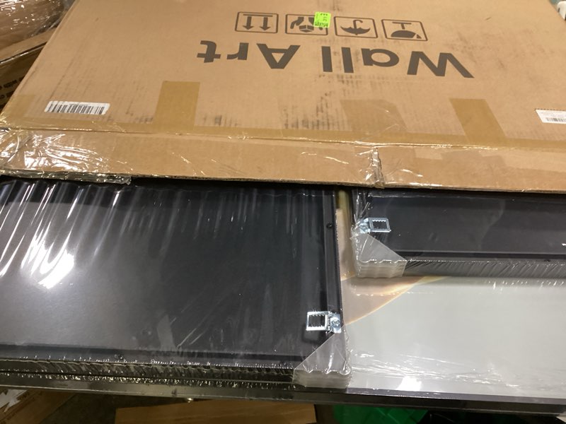 Condition photo showing New/Like New for Large Framed Modern Luxury Abstract Wall Art for Living Room, 3 Piece Minimalist Prints Paintings Artwork for Walls, Black White Gold Abstract Line Pictures for Hallway Dining Bedroom Office Wall Decor 24" H x 64" W (Total Size) Golden Waves