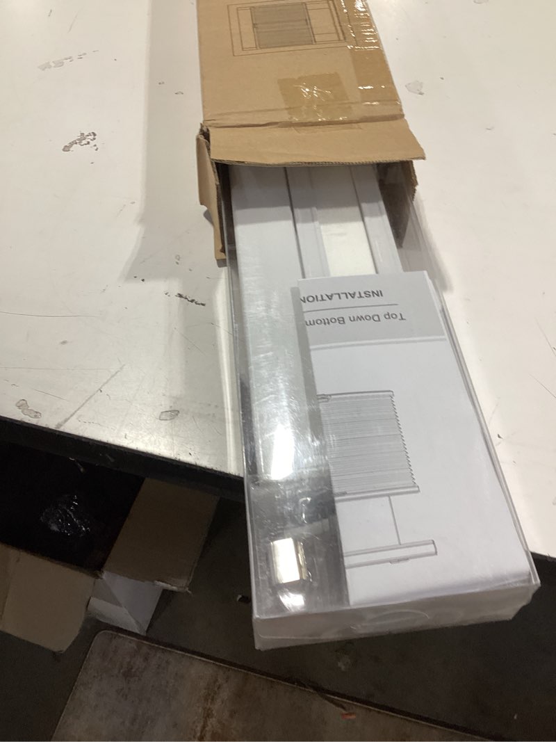 Condition photo showing Good Condition for sunfree top down bottom up cellular blinds,cellular shades blackout, honeycomb window shade for windows, 35.5" w x 64" h, white(light filtering) light filtering-white 35.5"w x 64"h
